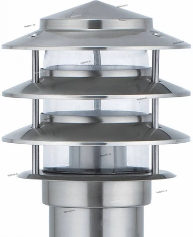 Столб уличный Horoz Kayin, 1 плафон, никель с прозрачным