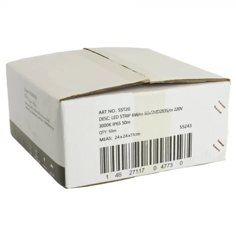 Лента светодиодная Saffit SST20 55243 60SMD(2835)/м 6Вт/м 220V 50м , 3000K, IP65