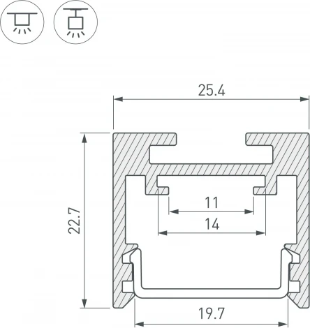 Профиль SL-LINE-2522-2500 WHITE (Arlight, Алюминий) 043110