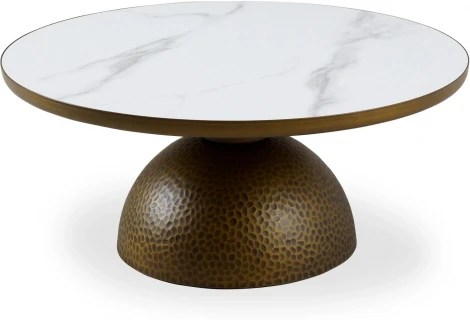 Столик журнальный Macos major (Керамика/Белый,Золотой) ОГОГО Обстановочка! арт.888824