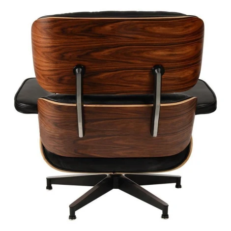 Кресло Eames Style Lounge Chair Ottoman Black Premium U.S. Version