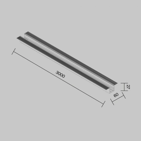 Уличный профиль 3м встраиваемый черный Maytoni Elasity IP O-TR002BF-P-B3M