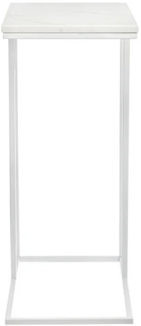 Придиванный столик Loft 50x30см, белый мрамор с белыми ножками Bradex Home RF 0359
