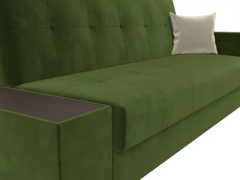 Диван-книжка Лига-020 стол слева (Зеленый,Бежевый/Микровельвет) Лига Диванов арт.118498L