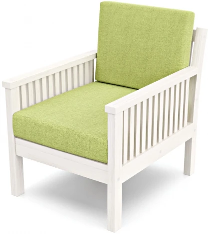 Кресло Arsko Норман беленый дуб зеленая рогожка