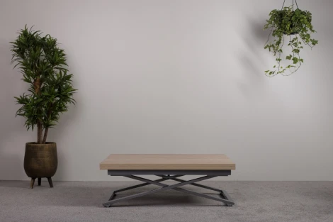 Стол-трансформер Левмар Compact D89/S59 сонома/ опоры серебро