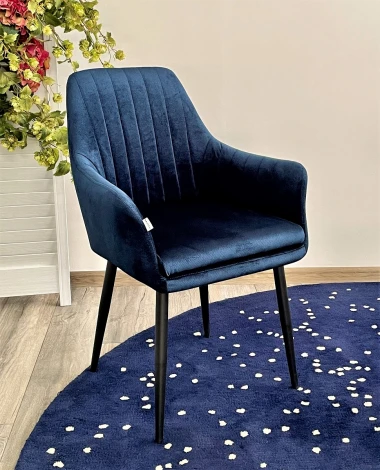 Стул Роден Blitz 20 Синий, велюр/ черный каркас