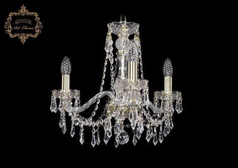 Подвесная люстра Art Classic 11.23 11.23.3.165.Gd.Dr (220V, хрусталь, на цепи, подсвечник, свеча)