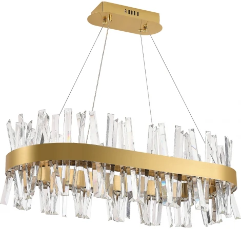 Подвесная люстра с таймером Natali Kovaltseva Smart Нимбы LED LAMPS 81250 (220V, хрусталь, пульт управления, управление смартфоном, на тросе)