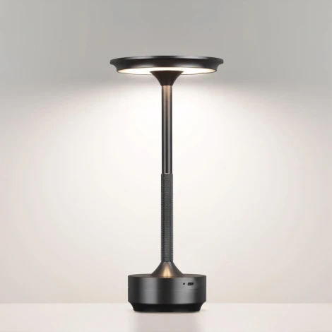Настольная лампа с аккумулятором 5034/6TL черный никель/металл/акрил LED 6W 3000K-5700K 300Лм Odeon Light Tet-A-Tet (12V, диммер, сенсорный выключатель, круглые)