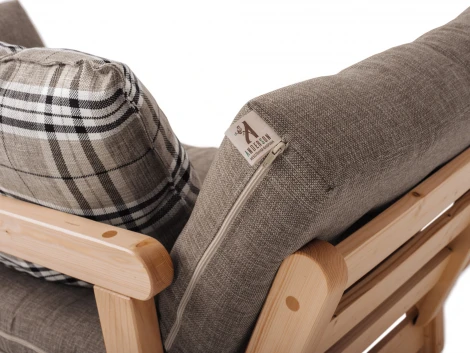 Кушетка Arsko Сламбер сосна серая клетка рогожка