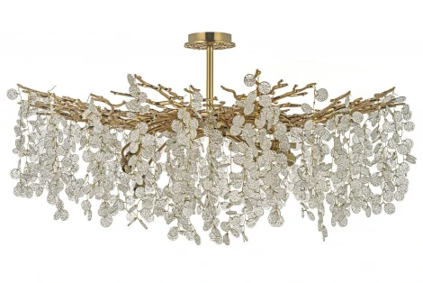 Потолочная люстра на штанге Dio D`arte Tavenna Gold Tavenna H 1.3.100.102 G (220V, хрусталь)