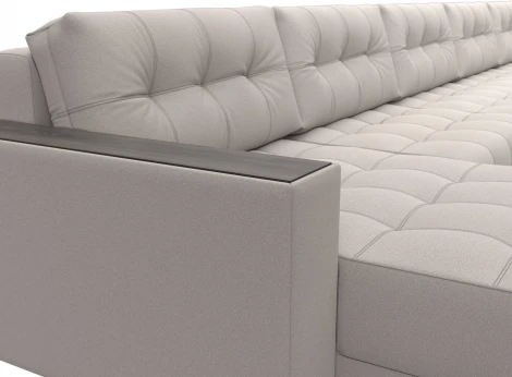 Диван П-образный с декором Лига-049 НПБ Мегалонг Лига Диванов (Замша) арт.128548