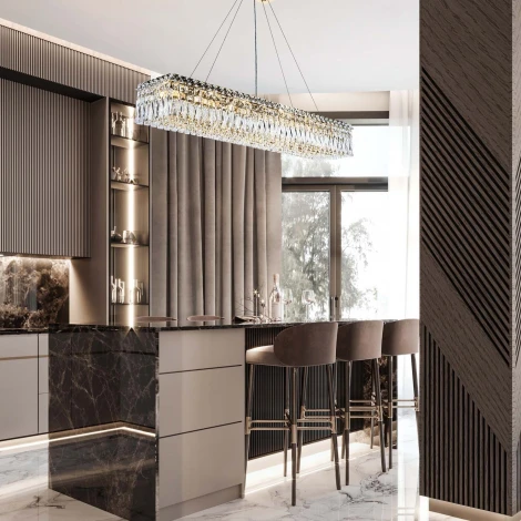 Подвесная люстра хрустальная Modelux ML.7084.1200 GD