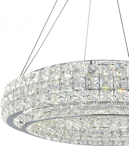 Подвесной светильник (12044/B/1P Chrome) Indigo Valore V000101L (LED, 220V, хрусталь, на тросе, круглые)