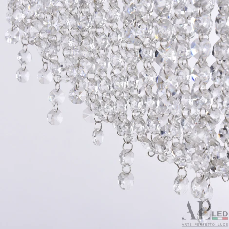 Подвесная люстра светодиодная APL LED Sicilia SH505.0.60.B.Ni.4000 (220V, хрусталь, на тросе)