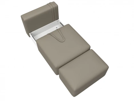 Модули диван и пуф Лига-060 НПБ (ЛДСП,Брус,Фанера/Пластик/Экокожа/Бежевый) Лига Диванов 130084