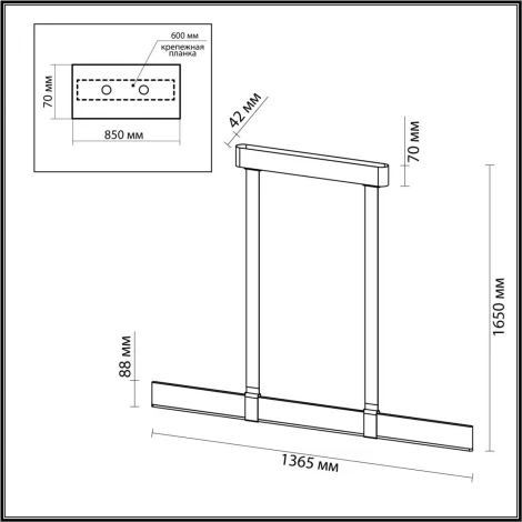 Подвесной светильник Odeon Light Vincent 6630/36L HIGHTECH металл/эко-кожа/ткань/акрил черный/бордовый/бежевый IP20 LED 36W 3000K 220V