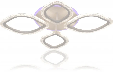 Люстра потолочная светодиодная Bubble 10251/4 LED*70+5W White (регулировка яркости, 220V, пульт управления, цветы)