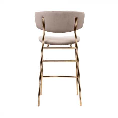 Стул полубарный Elle латте с золотыми ножками RF 0816