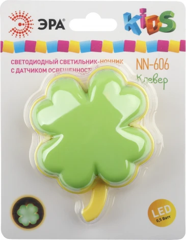 Ночник светодиодный с датчиком освещенности ЭРА NN-606-LS-GR