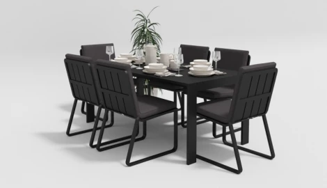 Обеденная группа Gardenini Malia (Алюминий,Ткань/Темно-серый,Антрацит) DMLA.010518.C2