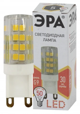 Лампочка светодиодная G9 5W ЭРА LED JCD-5W-CER-827-G9