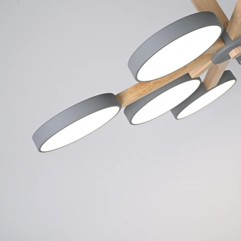 Потолочная люстра Wi-Fi на штанге Turna L8 Grey By ImperiumLoft Turna-B01 (LED, 220V, голосовое управление, умный дом - Алиса)