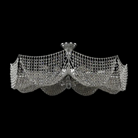 Потолочная большая люстра Bohemia 7708 77081/95 Ni (220V, хрусталь, круглые)