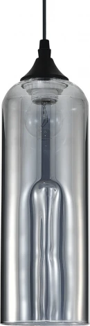 Подвесной светильник Escada Yumbilla 2110/1S Smoke 1х40Вт Е27, металл/стекло, черный, дымчатый плафон (220V, на проводе, круглые)