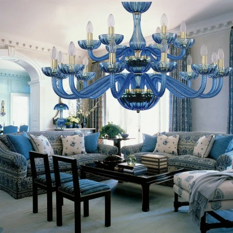 Подвесная люстра Bohemia 1311 1311/12+6/360/2d G Aq/Aquamarine/M-1H