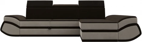 Диван угловой Лига-032 правый угол (Коричневый,Бежевый/Микровельвет) Лига Диванов арт.121654