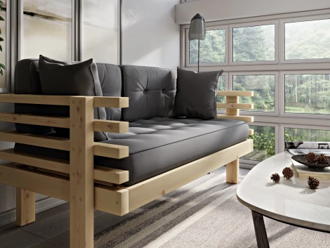 Диван Arsko Стоун Мини сосна серый велюр