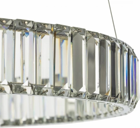 Подвесной светильник Citilux Чезаре CL338161 (регулировка яркости, LED, 220V, хрусталь, пульт управления, на тросе, кольцо)