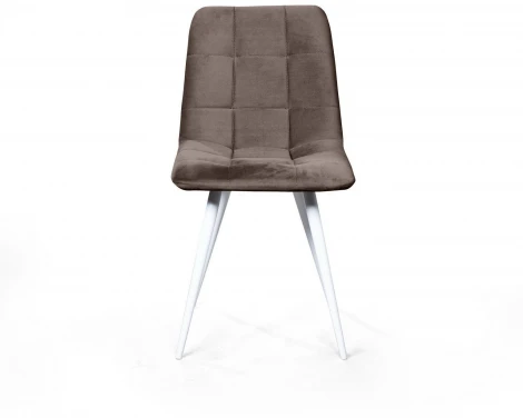 Стул UNO, бархат пепельно-бежевый 25 / белый конус Top Concept UNO 76616