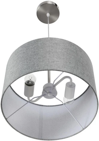 Подвесной светильник Lumion Nikki 8251/2 никель/серый, металл/текстиль Е27 2*60W 220V (на проводе, круглые)