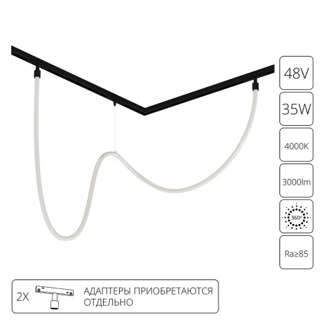 Магнитный трековый светильник с гибким неоном 48V Arte Lamp Loop A4910PL-1BK (LED)
