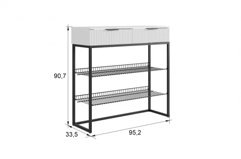 Прихожая "Мебельсон К20" (1502х335х1750) Mebelson (ЛДСП,Пластик,Металл,Зеркало,МДФ/Светлое дерево,Черный) арт.ПК0020Мебельсон.3567