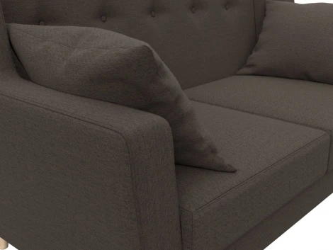 Диван кухонный прямой Брайтон 2 (Коричневый/Рогожка) Лига Диванов арт.123712