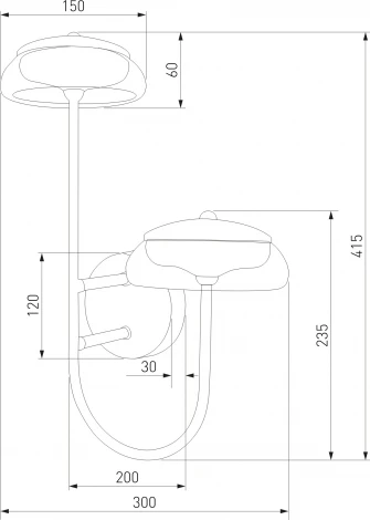 Бра Eurosvet Fungo 50388/2 LED черный (220V)