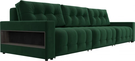 Диван прямой с полками Лига-053 НПБ Лонг Лига Диванов (Велюр) арт.128914