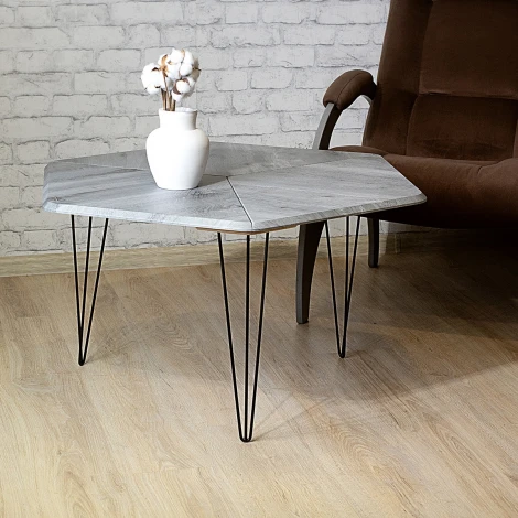 Стол журнальный BeautyStyle 23 орех гикори grey/черный Mebelik арт.009003