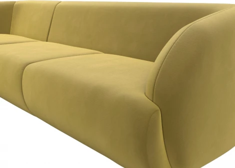 Диван угловой Лига-041 левый угол (Желтый/Микровельвет) Лига Диванов арт.122184L