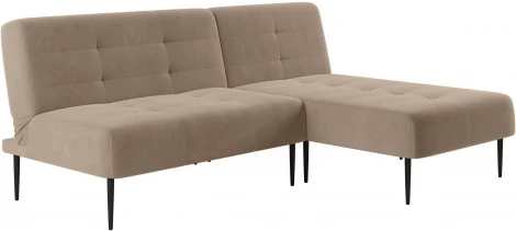 Monaco диван-кровать с шезлонгом, без подлокотников, бархат бежевый 5 Top Concept арт.14108