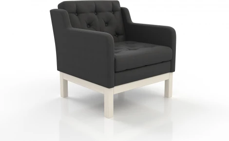 Кресло Arsko Айверс беленый дуб черная рогожка