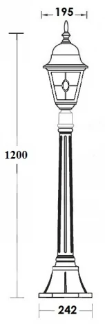 Наземный фонарь Oasis Light QUADRO M lead GLASS 79907MlgY Bl (220V, фонарь, IP44)