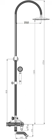 Душевая стойка Zorg Antic A 402DS-BR