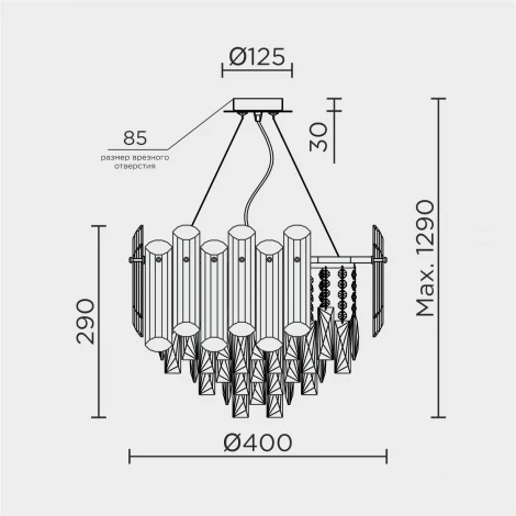 Подвесная люстра хрустальная Modelux ML.7088.400 CR