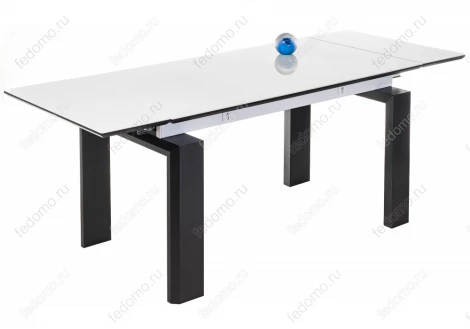 Стеклянный стол Woodville Давос белый / венге 462082