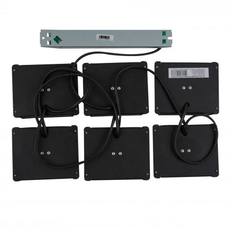 Светильник светодиодный потолочный встраиваемый, комплект из 6 штук. 4000K, для ячеек 100x100мм, в комплекте с и/п Uniel Grilyato Mini ULP-1010 42W/4000К IP40 GRILYATO OPAL BLACK KIT06